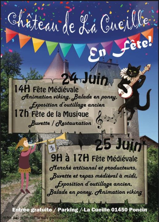 Affiche fête de la musique château de la Cueille Poncin